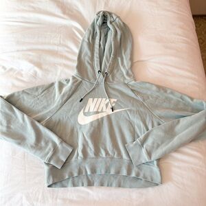 Nike Light Blue Cropped Hoodie Size Small